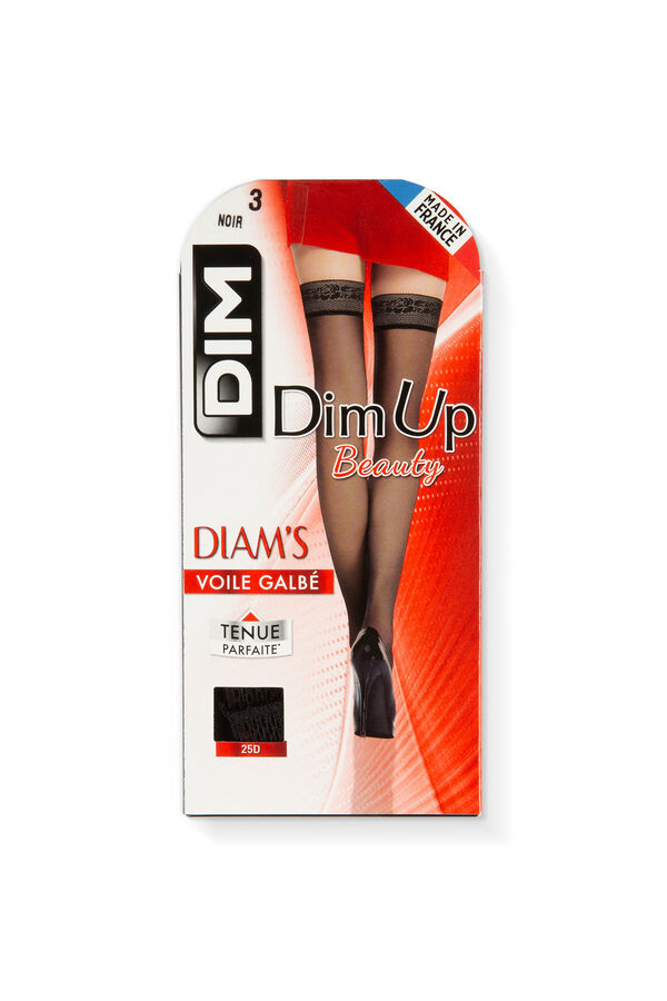 DIM Media moldeadora opaca con liga efecto encaje negro 25 DEN negro