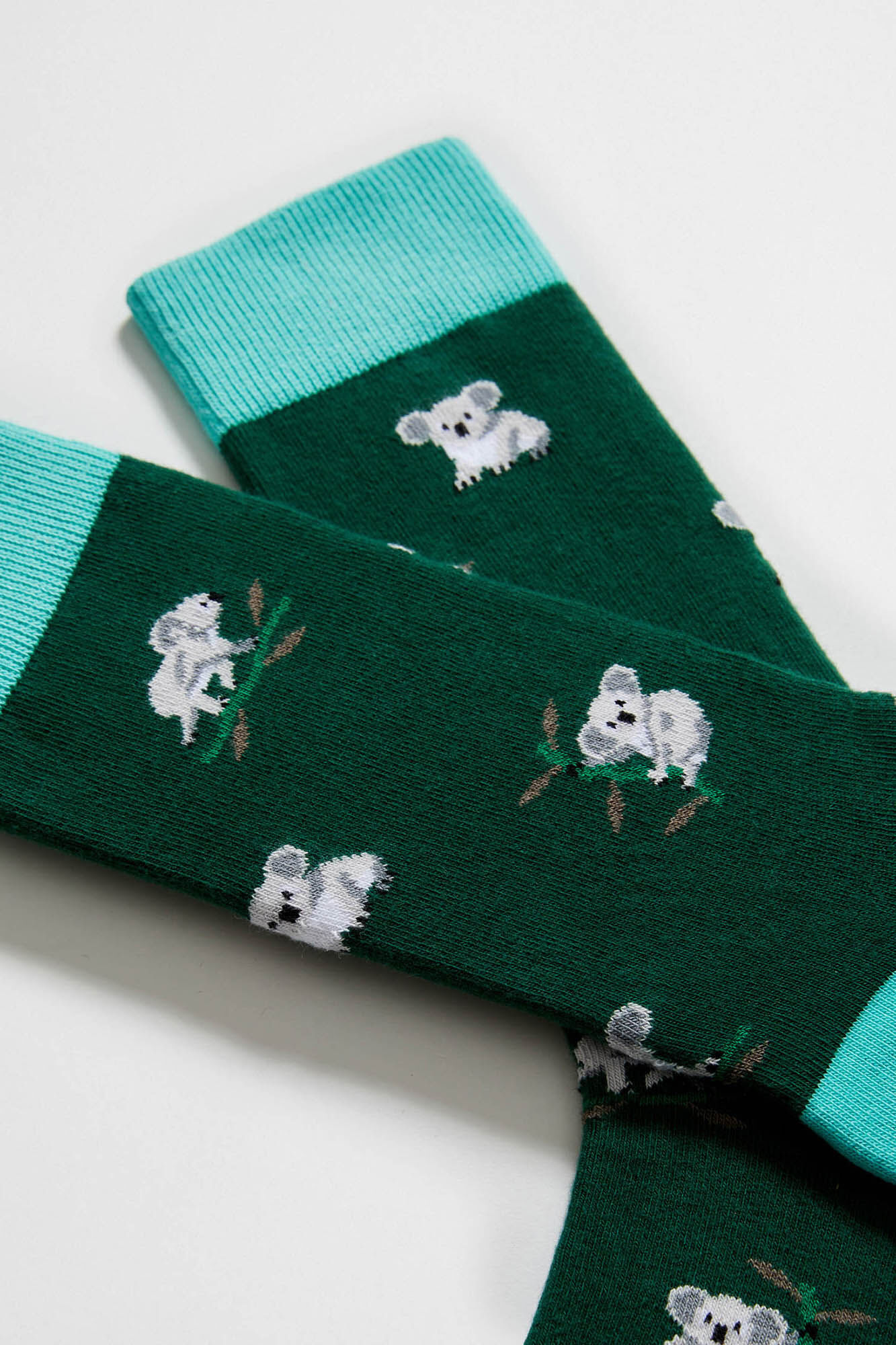 Besocks Meias altas de algod&atilde;o org&acirc;nico em cor verde