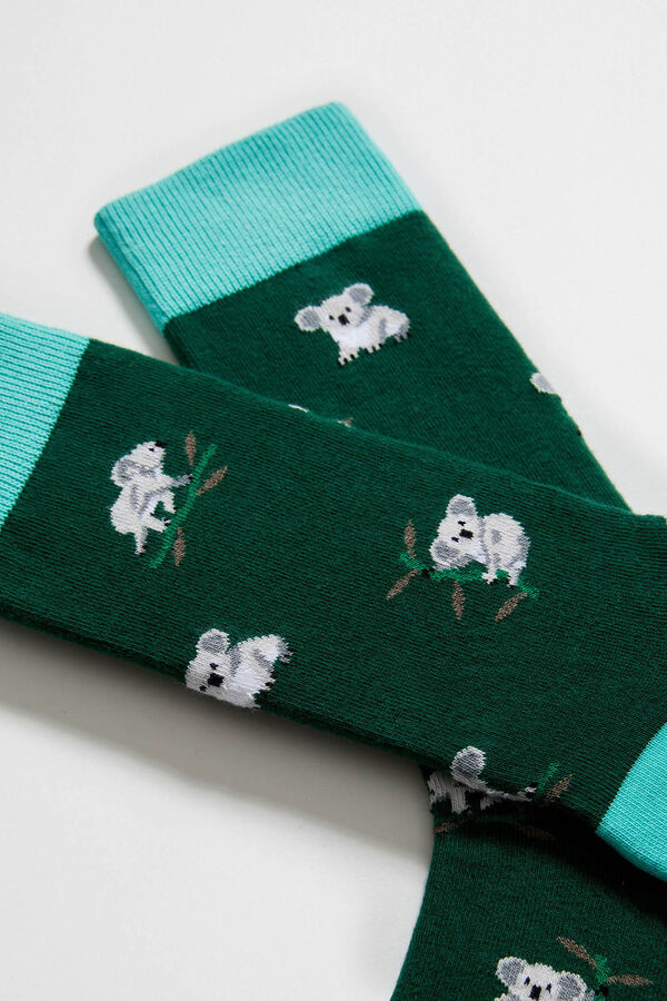 Besocks Meias altas koala em algod&atilde;o org&acirc;nico verde