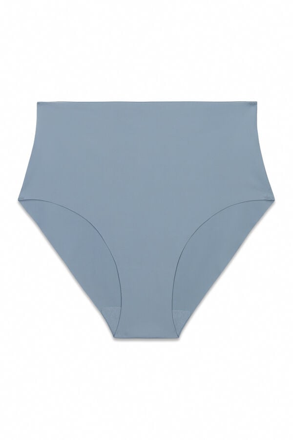 Women'secret Blue microfibre high-waisted clean cut panty blue