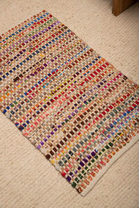 Calma House Capacho cando juta e tecido multicolor