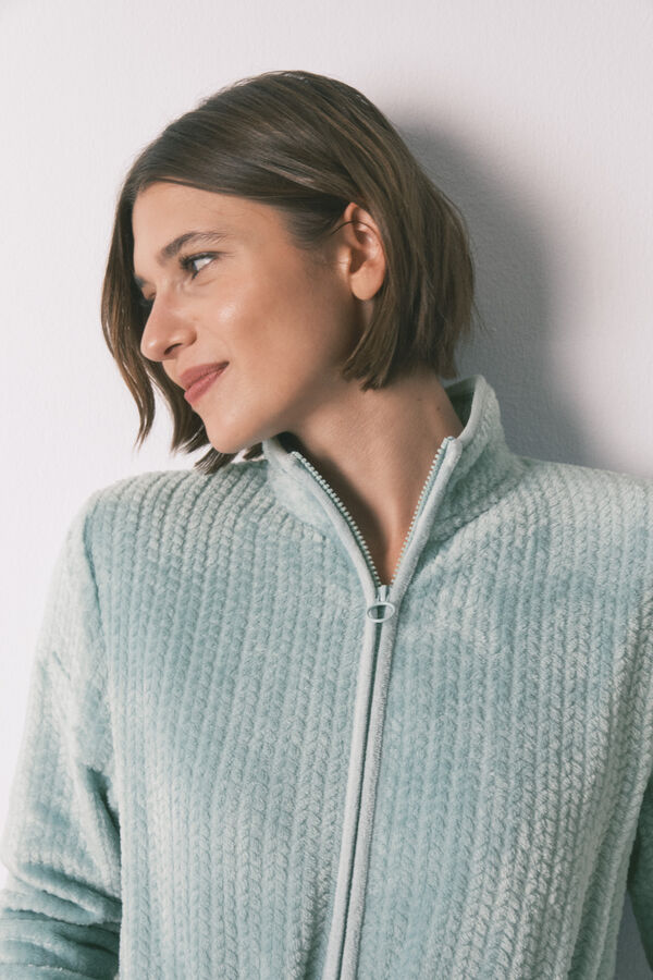 Women'secret Robe midi tecido polar verde verde