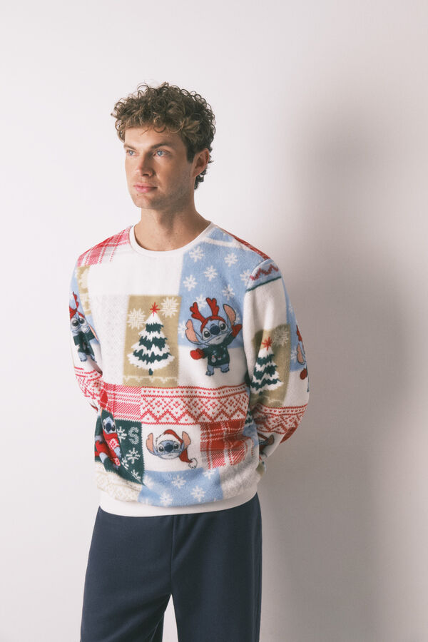 Women'secret Pijama de polar masculino Stitch estampado