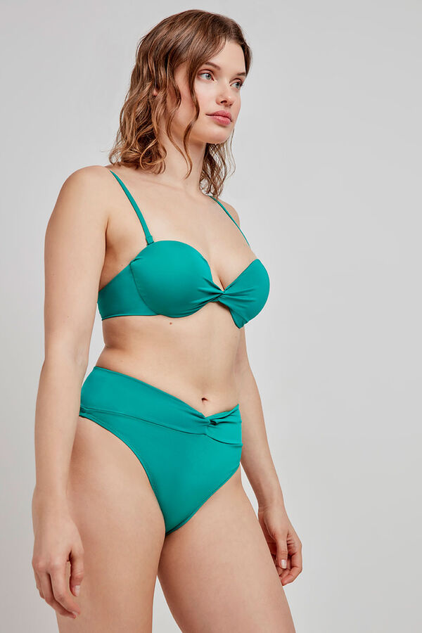 Gisela Cueca biquíni alta verde verde