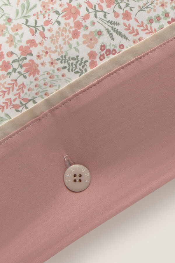 Textura Capa de almofada de algodão com flores rosa