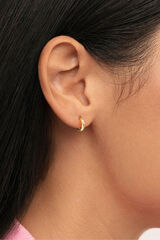 Singularu Brincos Argola Mini Lua Prata Banho Ouro estampado