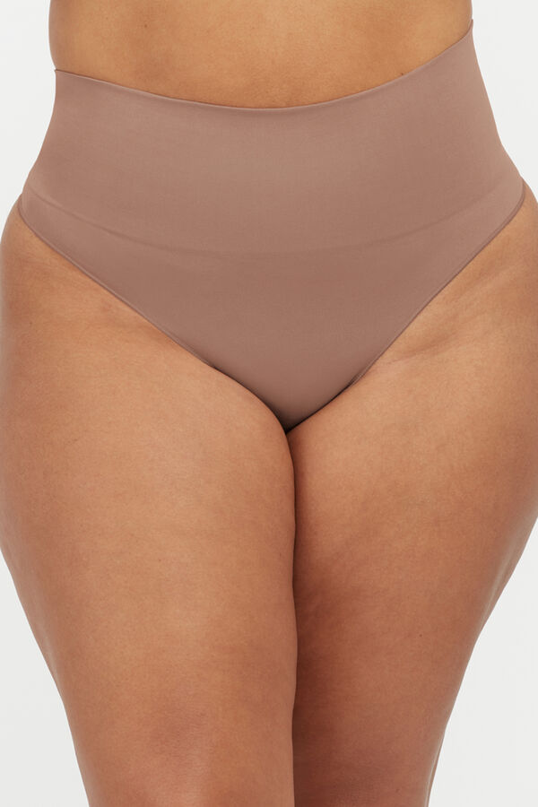 Shaping Thong Womens Tummy Control Size Medium Soft Nude Underwear Panty