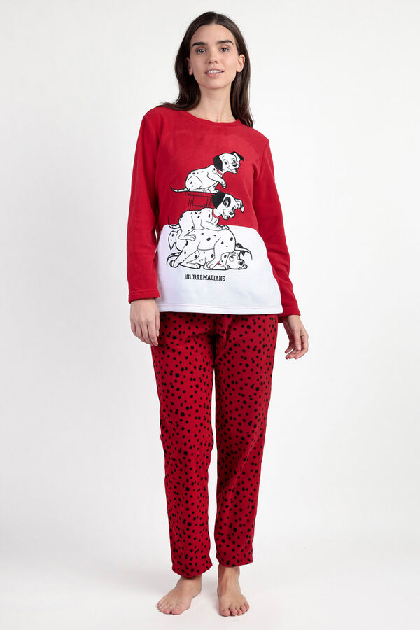 Admas Pijama de microfibra Dálmatas Varsity B vermelho