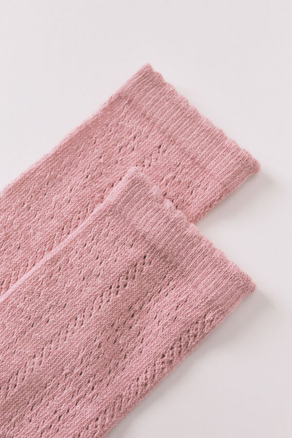 Women'secret Meias compridas de lurex rosa rosa