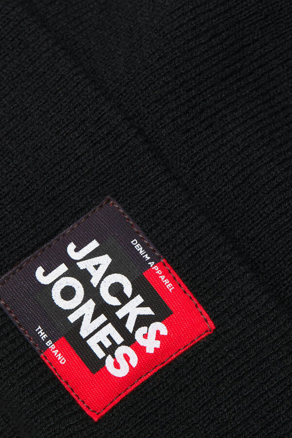 Jack & Jones Gorro beanie de punto negro