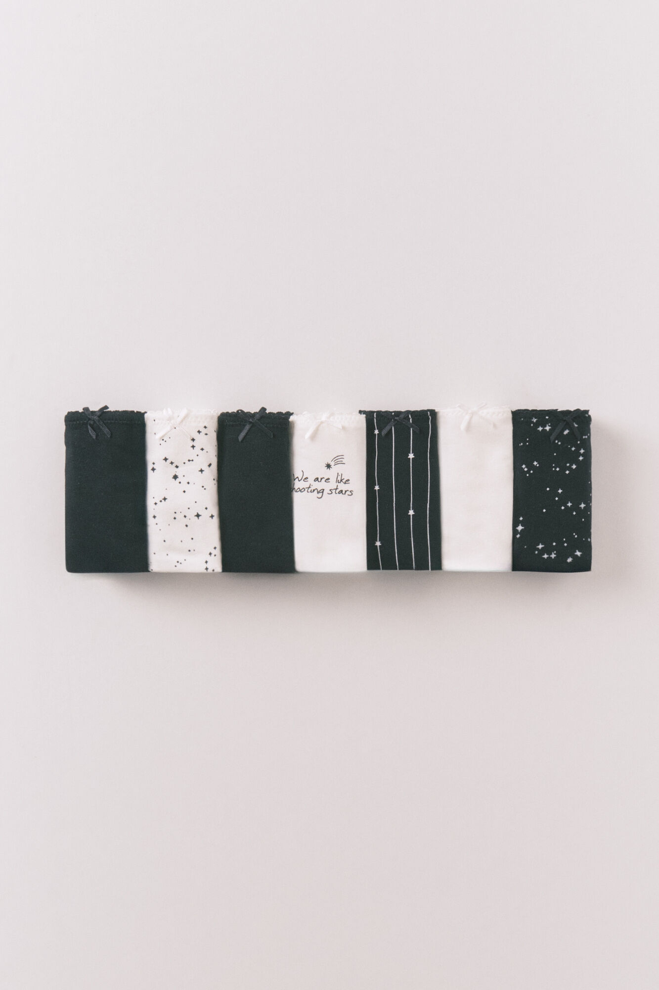 Women'secret Pack 7 bragas cl&aacute;sicas algod&oacute;n b&w estampado