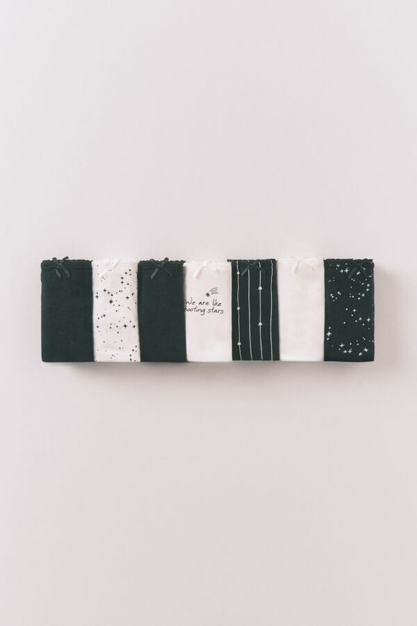 Women'secret Pack 7 bragas cl&aacute;sicas algod&oacute;n b&w estampado estampado