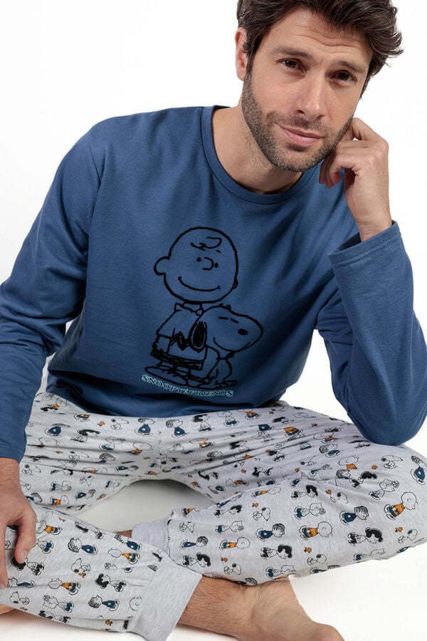 Admas Pijama Masculino Snoopy e Amigos A azul
