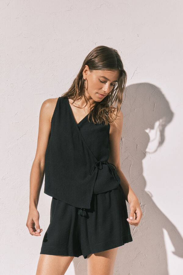 Women'secret Conjunto colete e cal&ccedil;&otilde;es preto preto