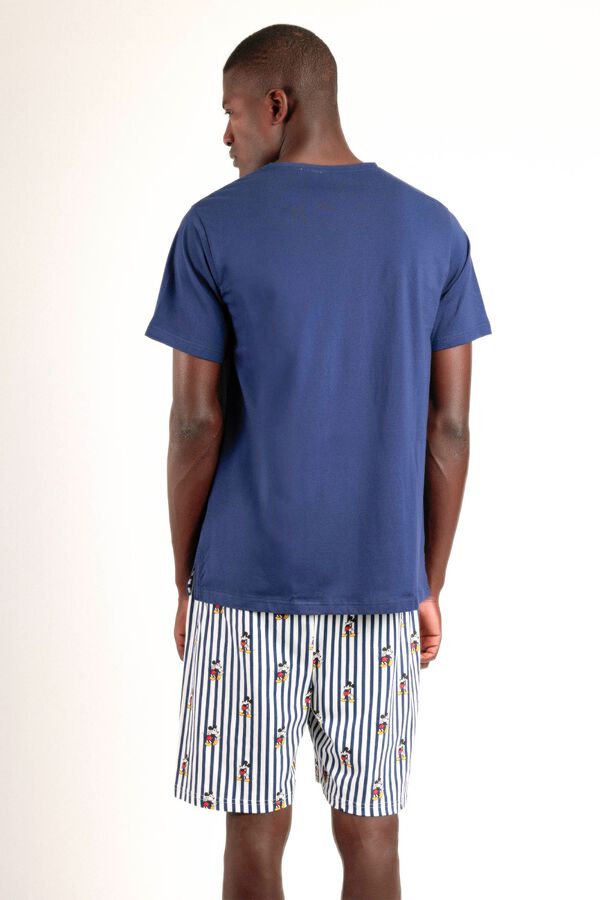 Admas Pijama curto de riscas Mickey Mouse azul
