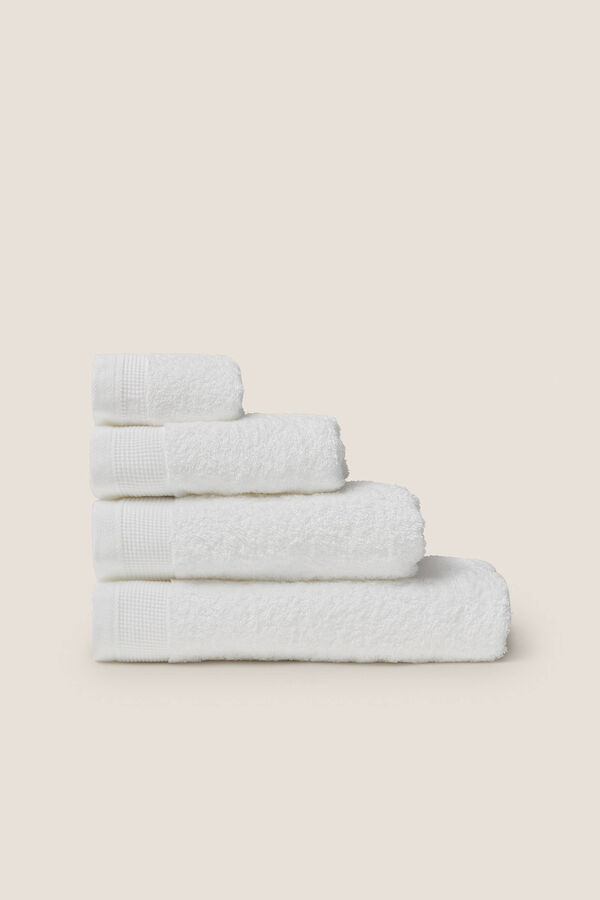 Textura Toalha duche friso algodão egípcio 70 x 140 cm. branco