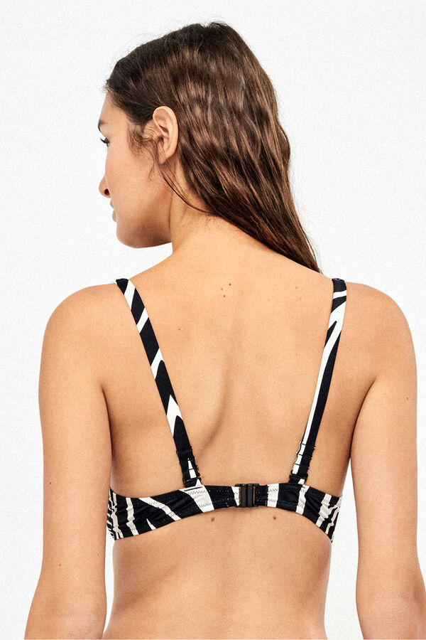 Gisela Top biqu&iacute;ni sem enchimento estampado animal print branco