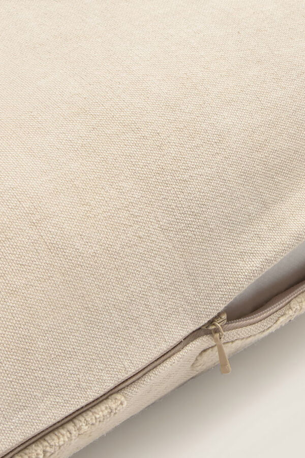 Textura Capa de almofada flor bordada bege