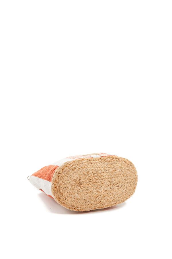 Abbacino Capazo de rafia pequeño rayas naranja
