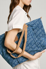 Pepe Jeans Bolsa tote com logo denim azul
