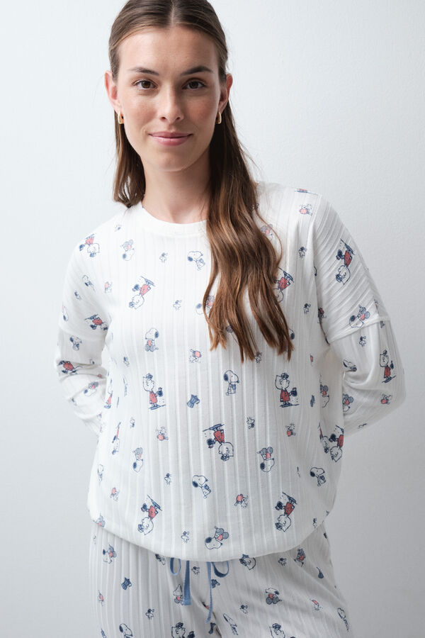 Women'secret Pijama comprido branco Snoopy branco