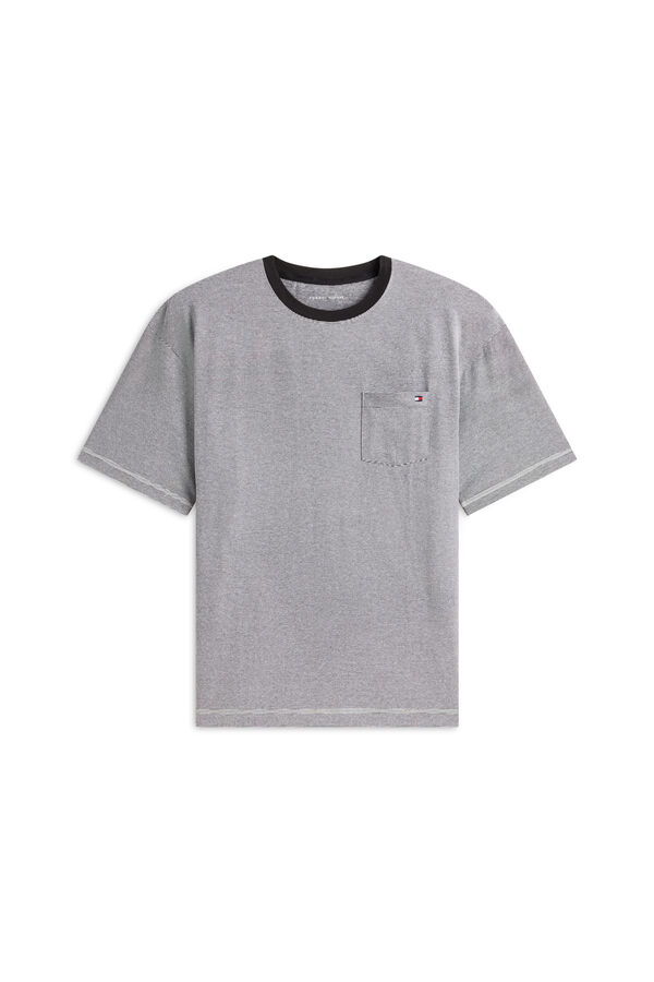 Tommy Hilfiger Pijama curto estampado a riscas cinzento