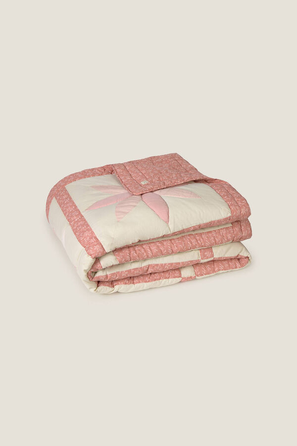 Textura Edredón de patchwork tradicional rosa