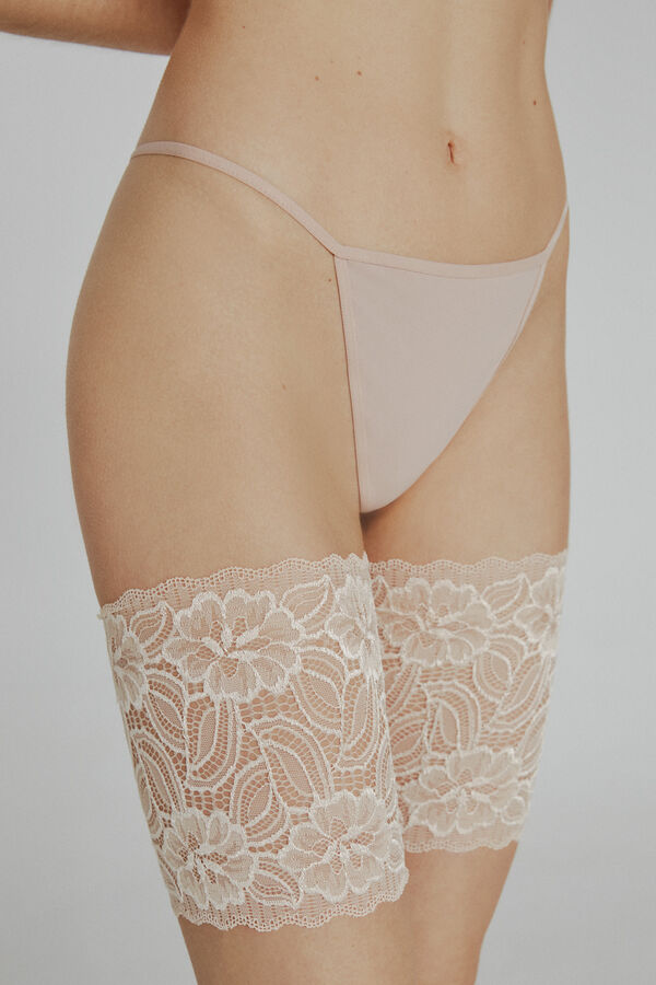 Ivette Bridal Liguettes Bridal con encaje y bandas de silicona cru