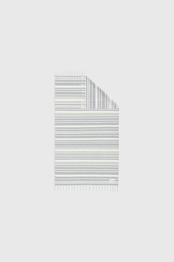 Textura Toalha p&aacute;reo em algod&atilde;o &agrave;s riscas estampado