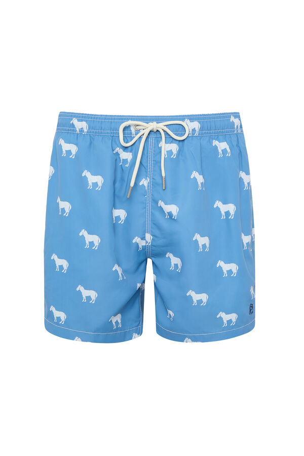 Kiff-Kiff Maiô masculino com estampado de palmeira azul