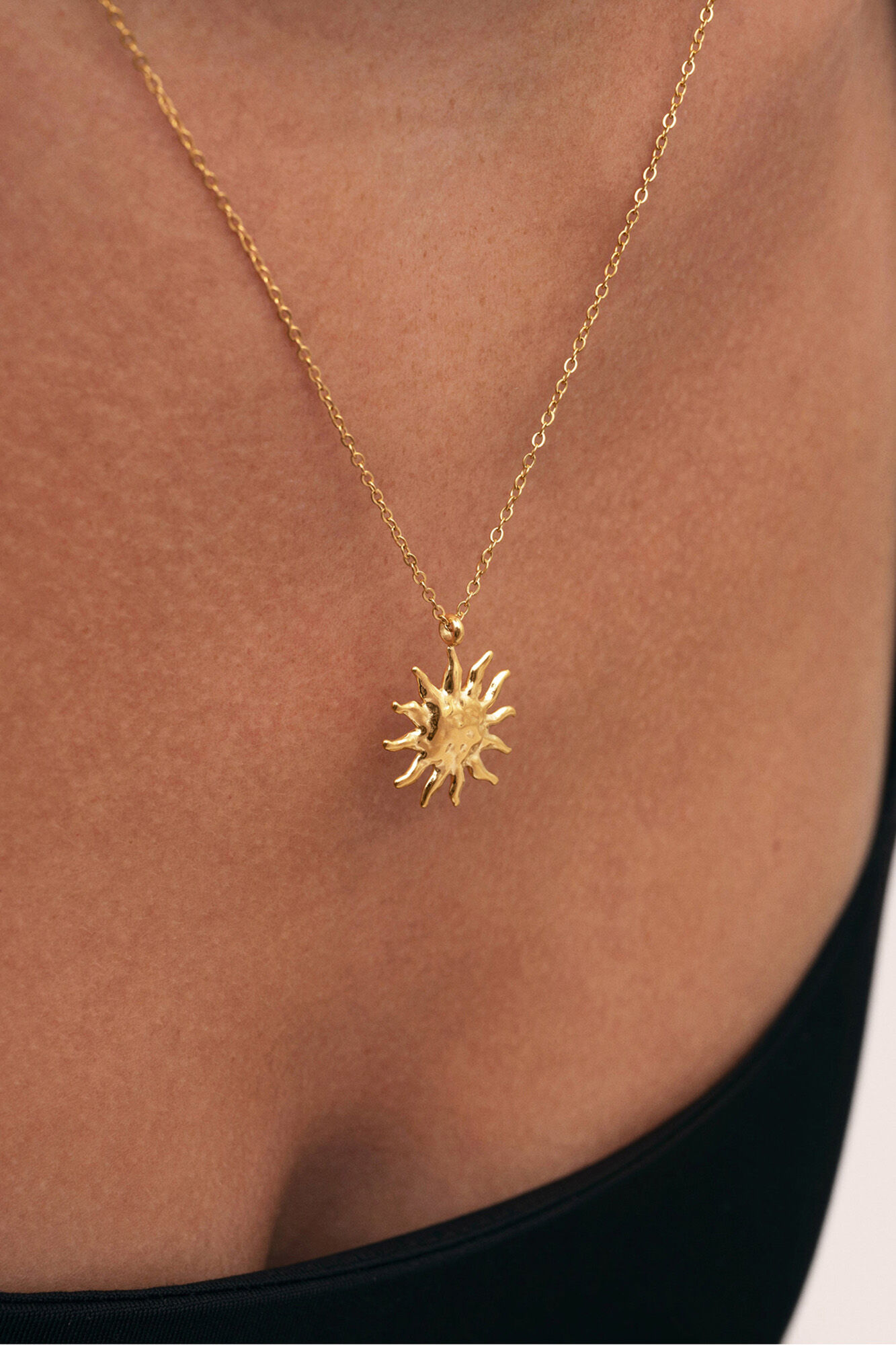 Singularu Collar Sun Light Acero Ba&ntilde;o Oro