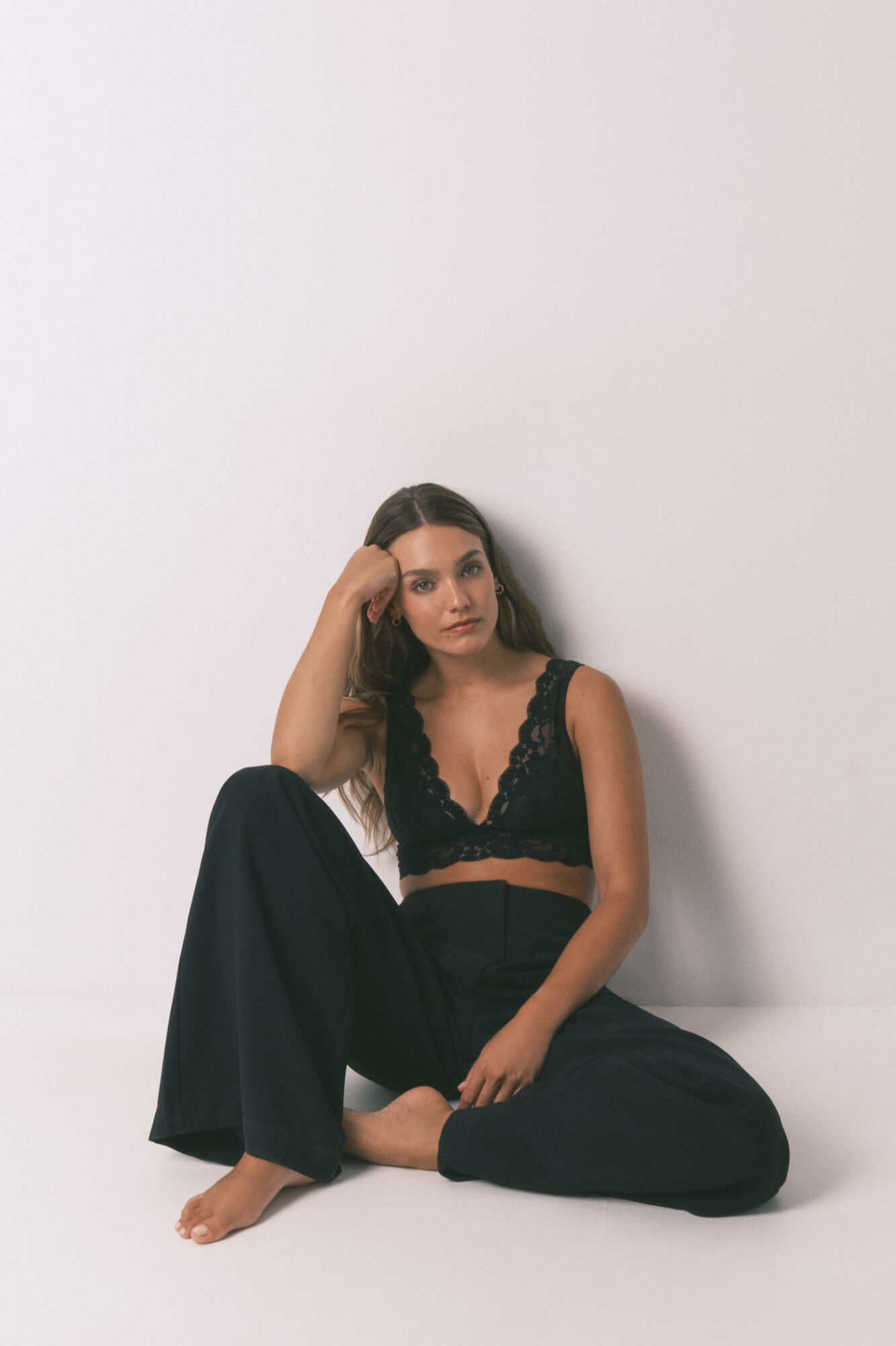 Women'secret Soutien bralette halter &uacute;nica em renda preta