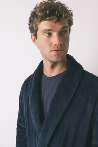 Women'secret Robe midi polar azul masculino 