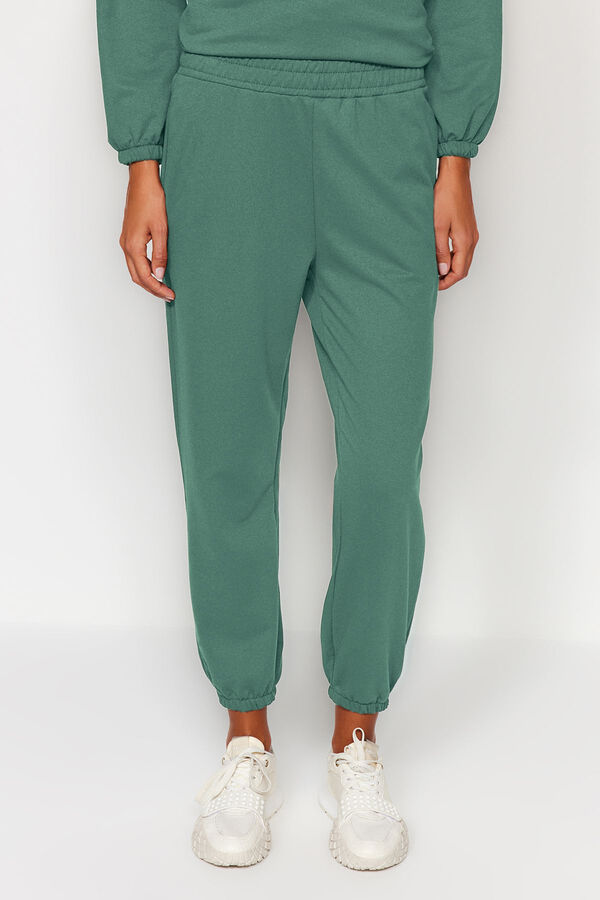 Trendyol Agasalho verde com fecho-&eacute;clair, gola alta e baixo franzida  bege