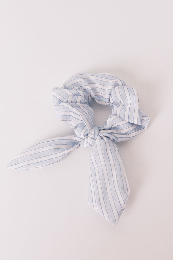 Women'secret Scrunchie de riscas com la&ccedil;ada azul estampado