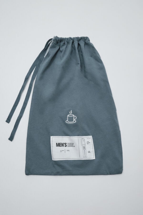 Women'secret Pijama comprido em algod&atilde;o verde aos quadrados verde