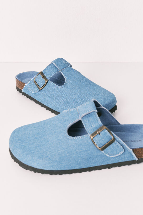 Women'secret Chinelos BIO fechados em denim azul azul
