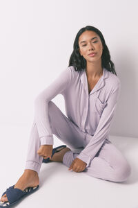 Women'secret Pijama longo de viscose lilás