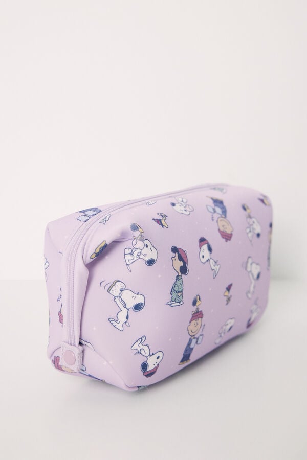 Womensecret Medium lilac neoprene Snoopy toiletry bag pink