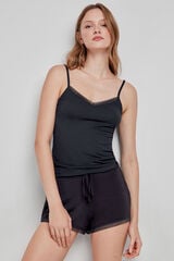 Gisela Pijama de alças azul preto