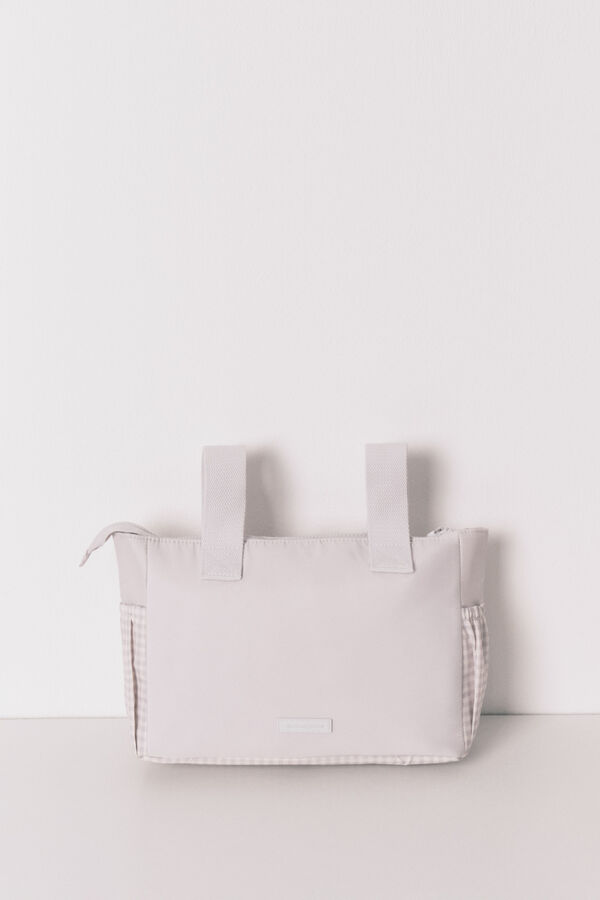 Women'secret Bolsa de nécessaire "maternity" média em xadrez cinza  cinzento