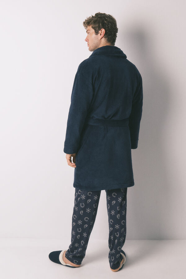 Women'secret Robe midi polar azul masculino  azul