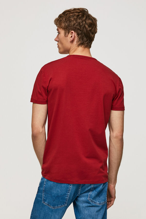 Pepe Jeans Camiseta slim fit com estampado de logo vermelho
