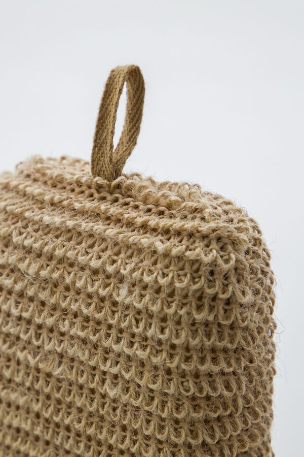 Meraki MKJute exfoliating sponge and glove Nature white