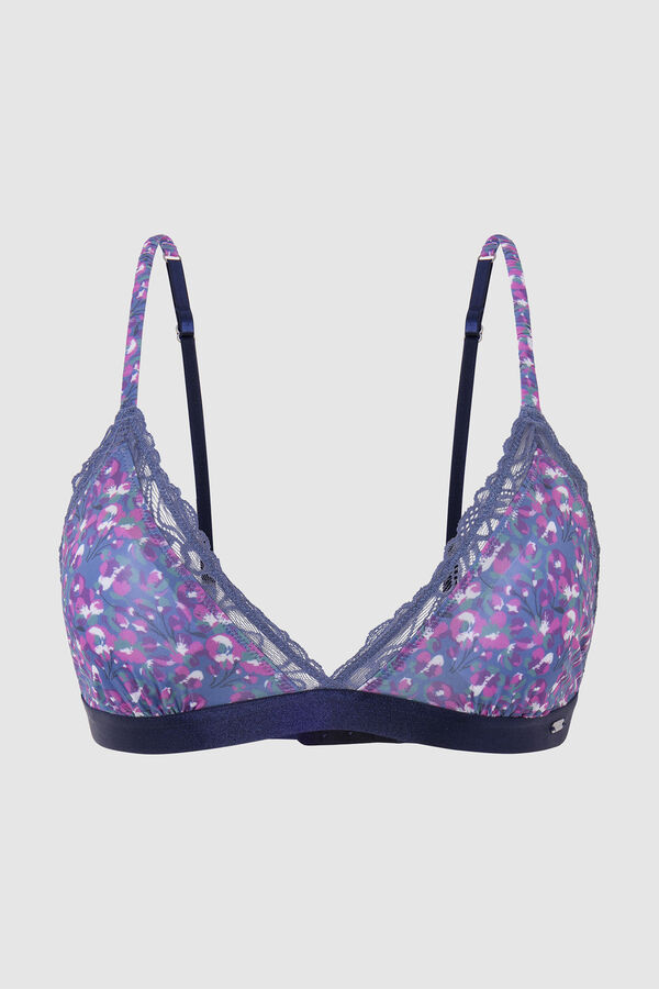 Pepe Jeans Sujetador encaje estampado azul