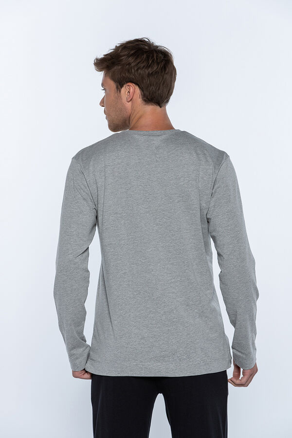 Punto Blanco Camiseta masculina de manga comprida cinzento