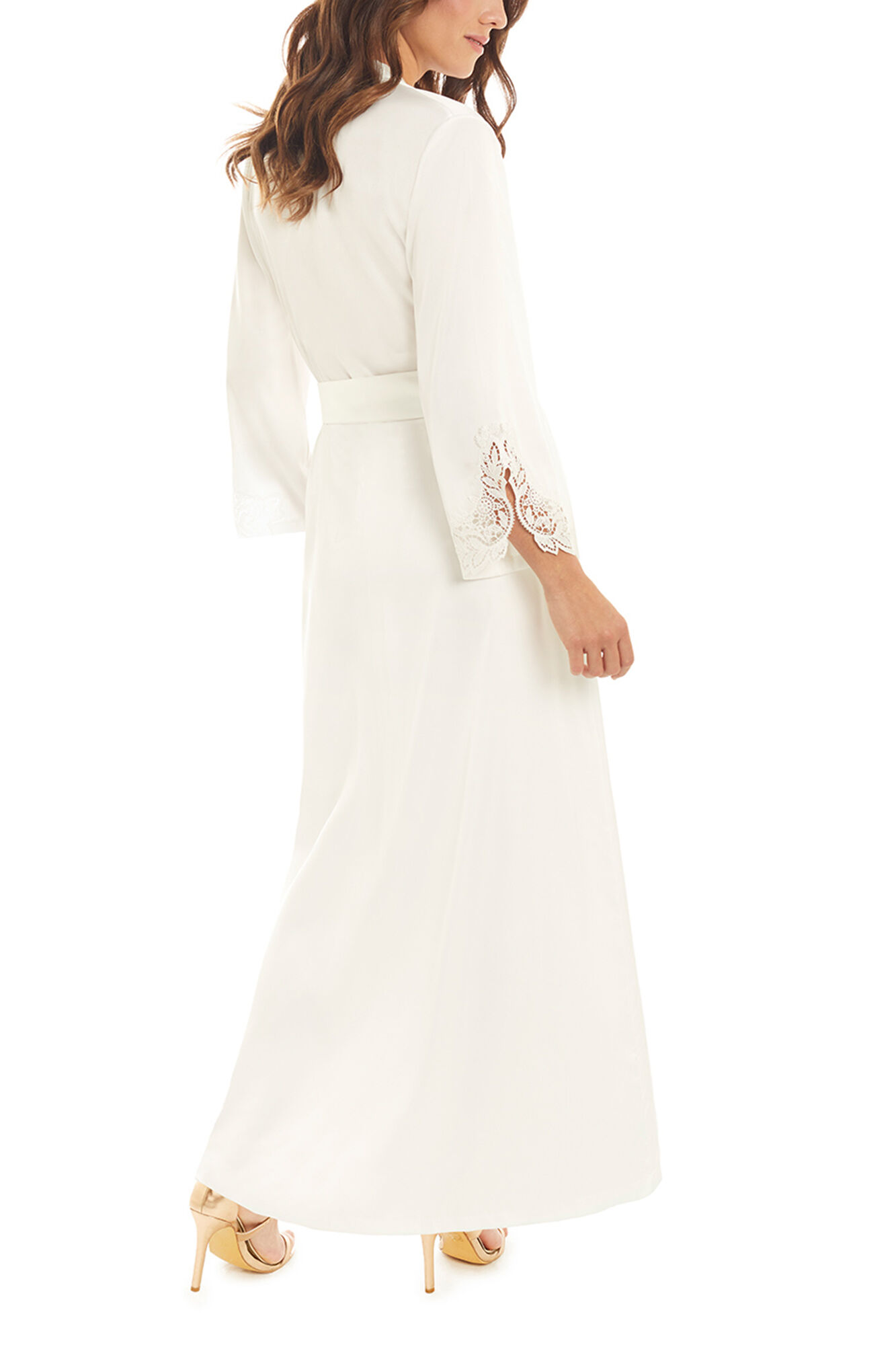 Ivette Bridal Robe comprida em crepe serenity