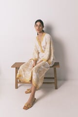 Women'secret Vestido caft&atilde; jacquard flores bege