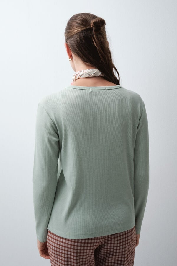 Women'secret T-shirt de manga curta verde &aacute;gua verde