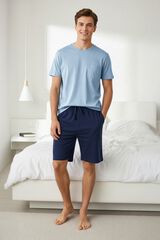 Trendyol Conjunto de pijama curto liso azul